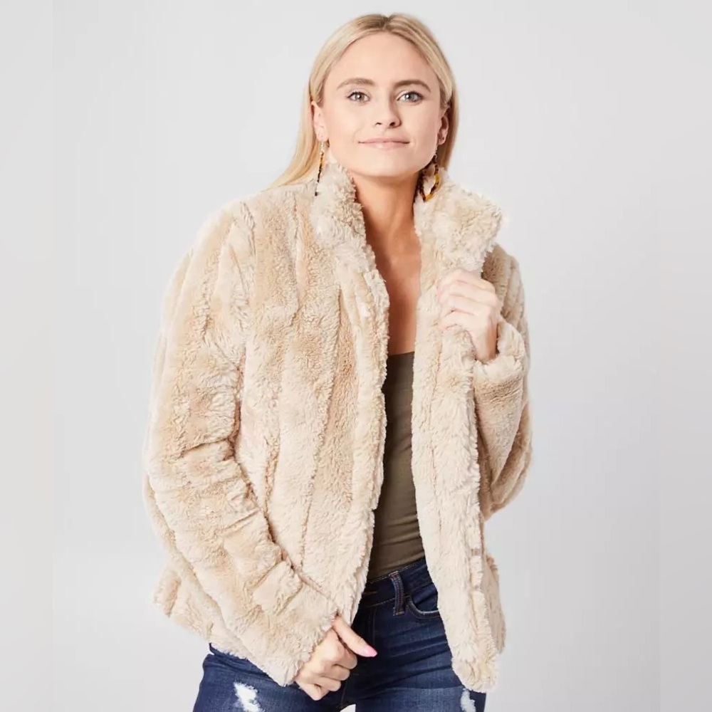 Hyfve Ribbed Wubby Jacket Light Rose Color Size Large
